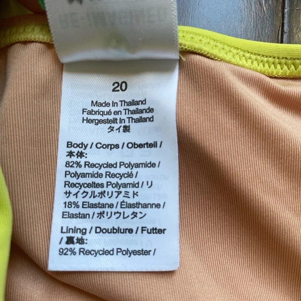 J.Crew Swimsuit size 20 One Piece Runched One Shoulder Built In Bra NWT neon - Picture 5 of 5